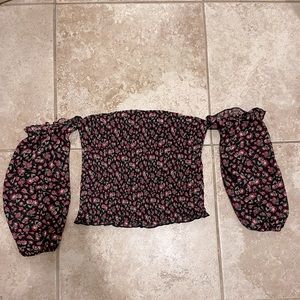 Floral Off the Shoulder Crop Top